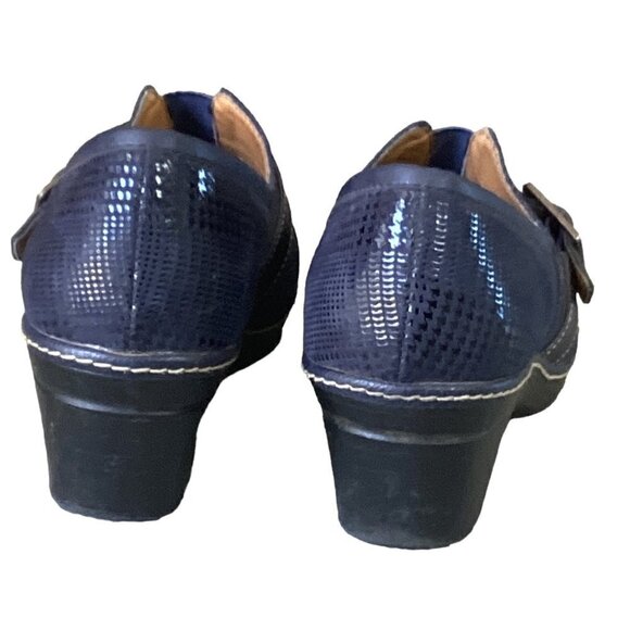 Canyon River Blues Slip On Clogs 10/10.5* Blue Embossed Houndstooth Plaid 263B - Picture 6 of 8